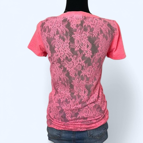 Pink V-Neck Women's Top - Picture 3 of 5